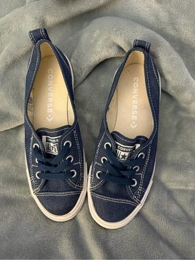Converse Kids Navy Canvas Low-Top Sneakers